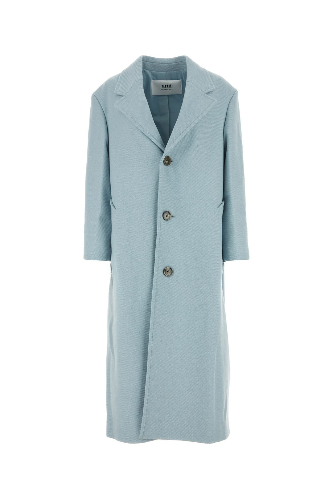 Powder blue wool blend coat