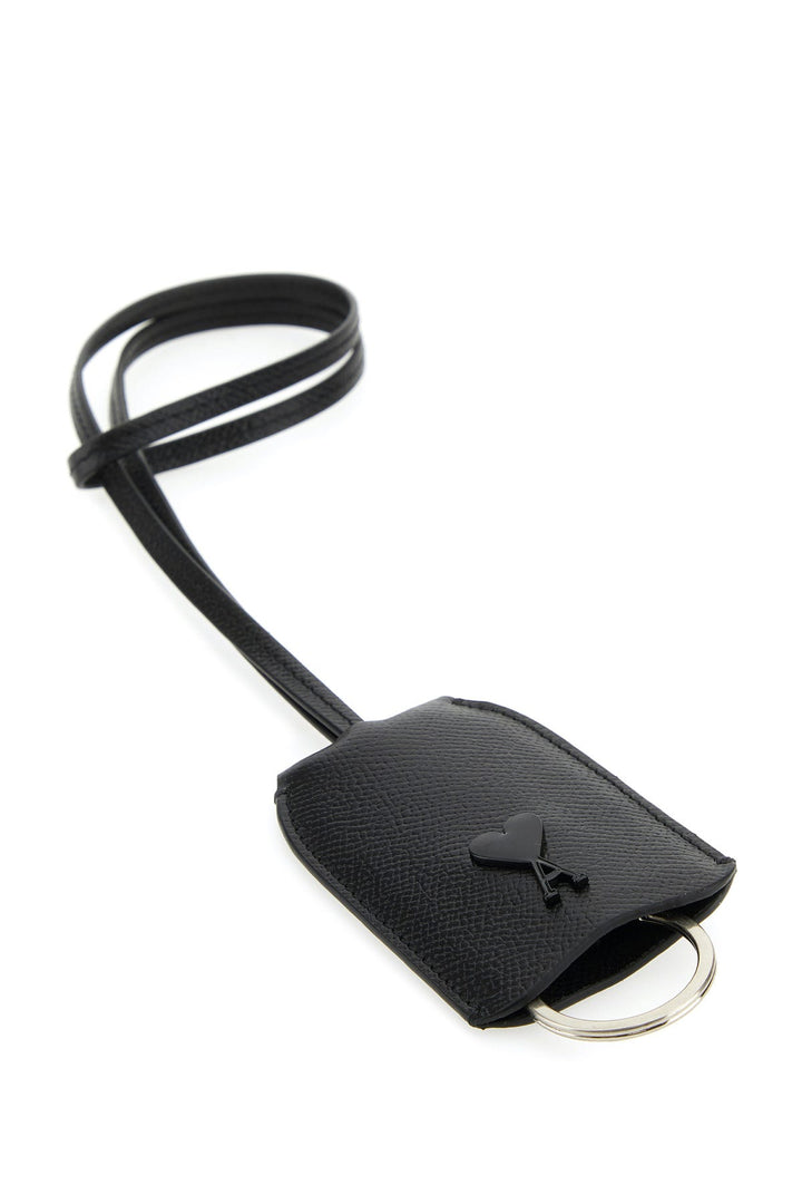 Black leather Cloche key ring