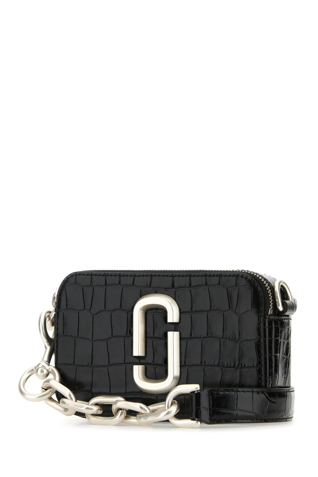 Black leather The Snapshot shoulder bag