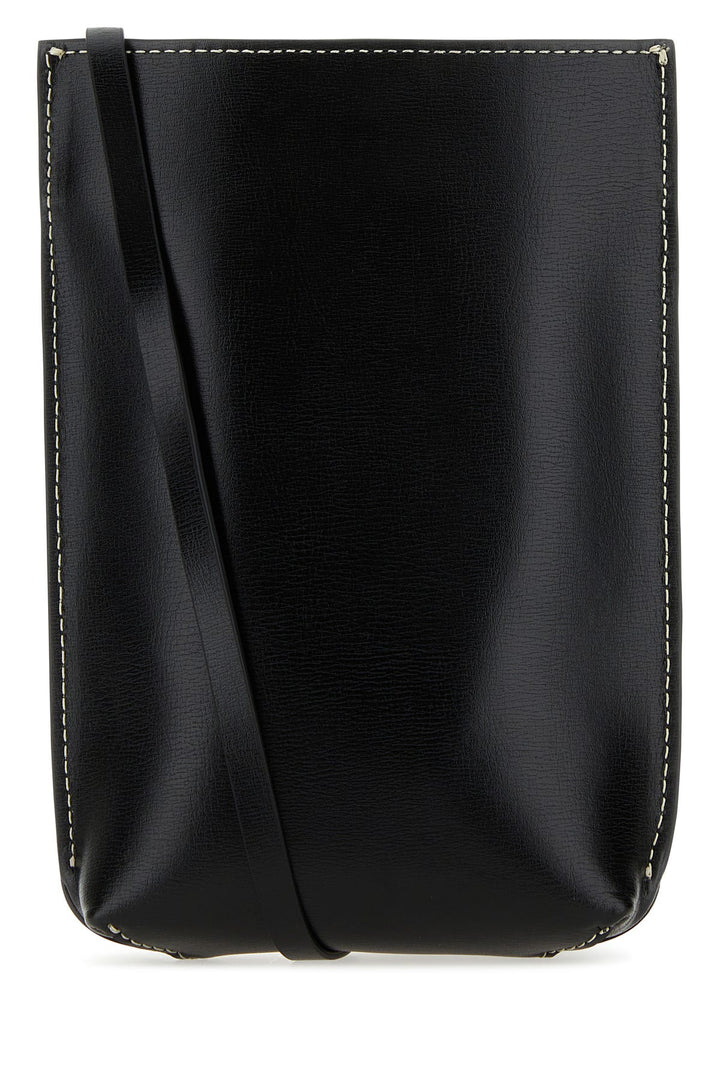 Black leather crossbody bag