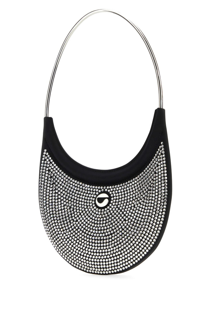 Embellished fabric Ring Swipe shoulder bag