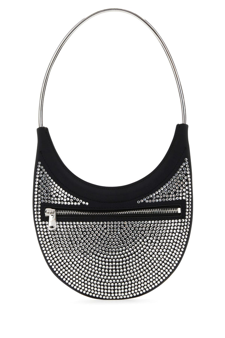 Embellished fabric Ring Swipe shoulder bag