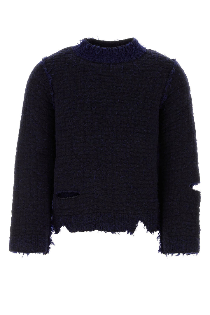 Two-tone wool blend sweater