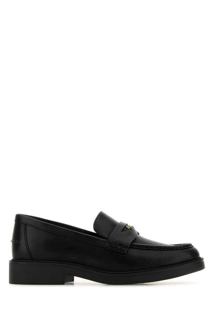 Black leather Eden loafers