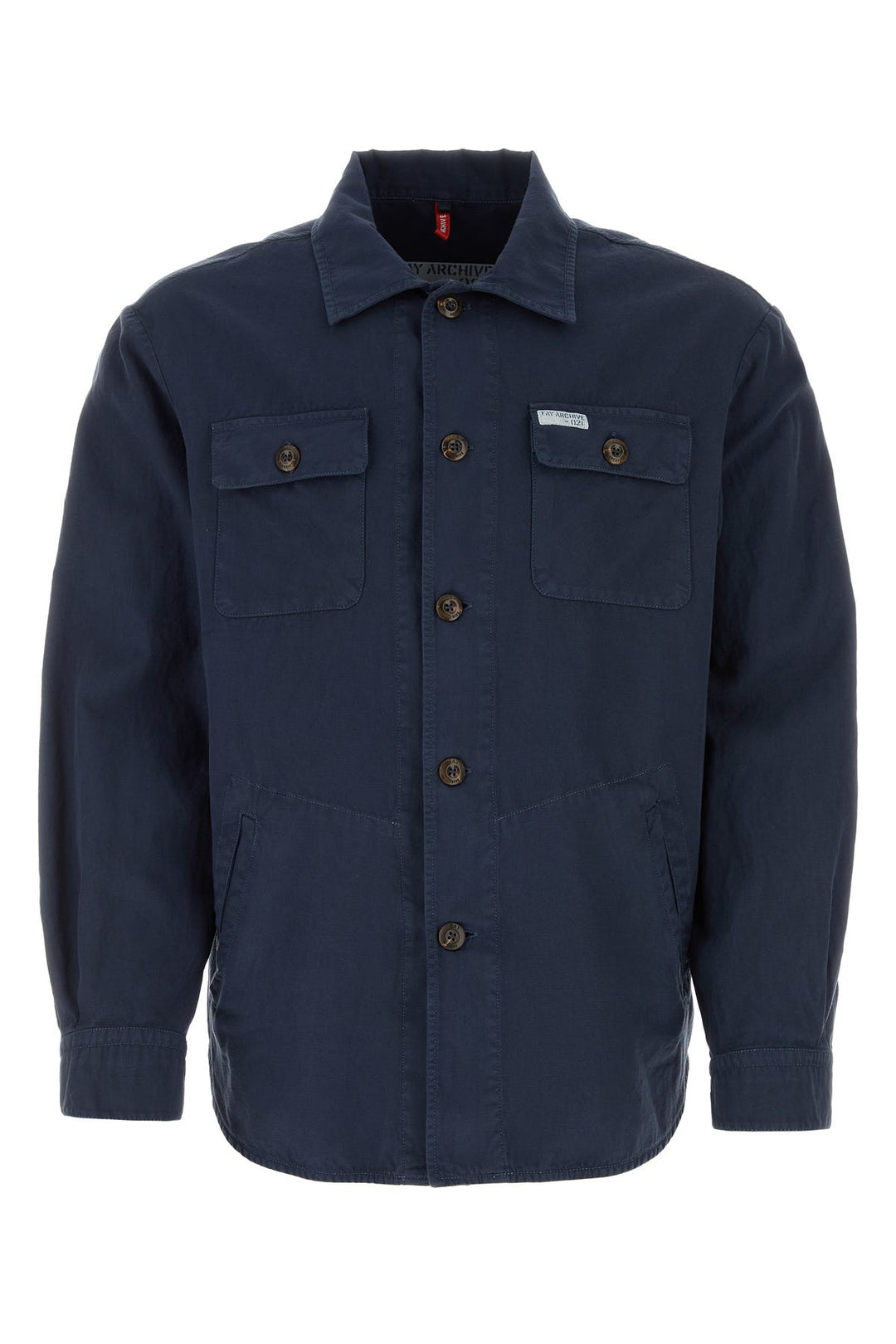 Navy blue cotton blend shirt