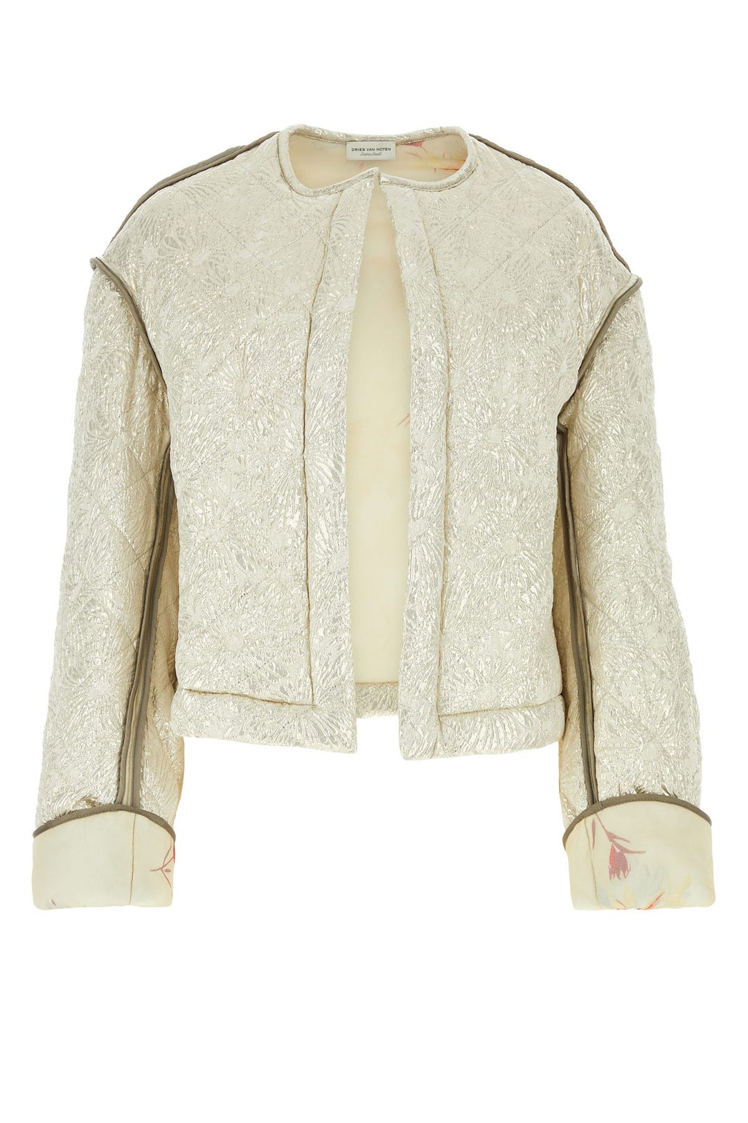 Platinum silk blend bomber jacket