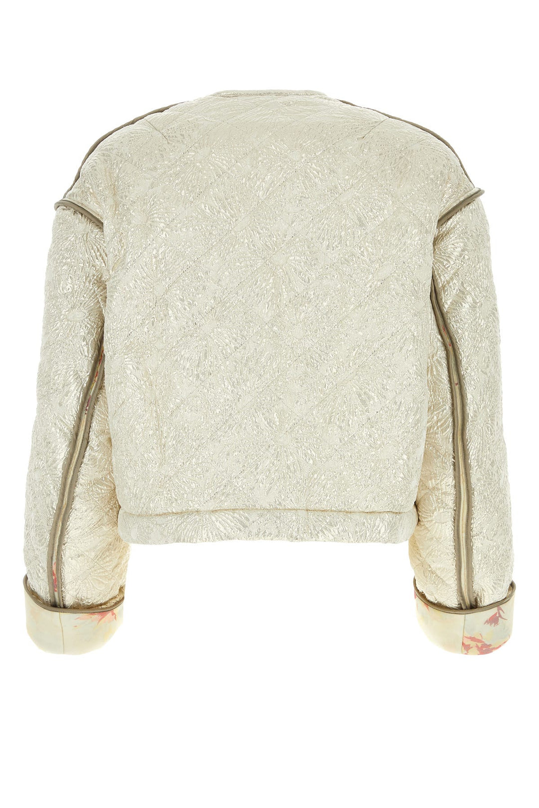 Platinum silk blend bomber jacket