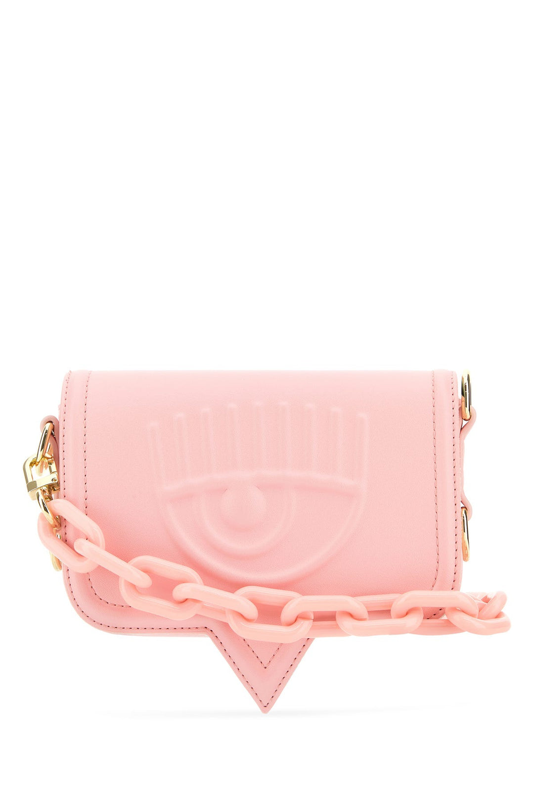 Pink synthetic leather small Eyelike crossbody bag