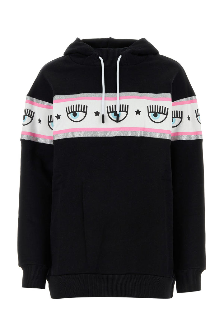 Black cotton oversize sweatshirt