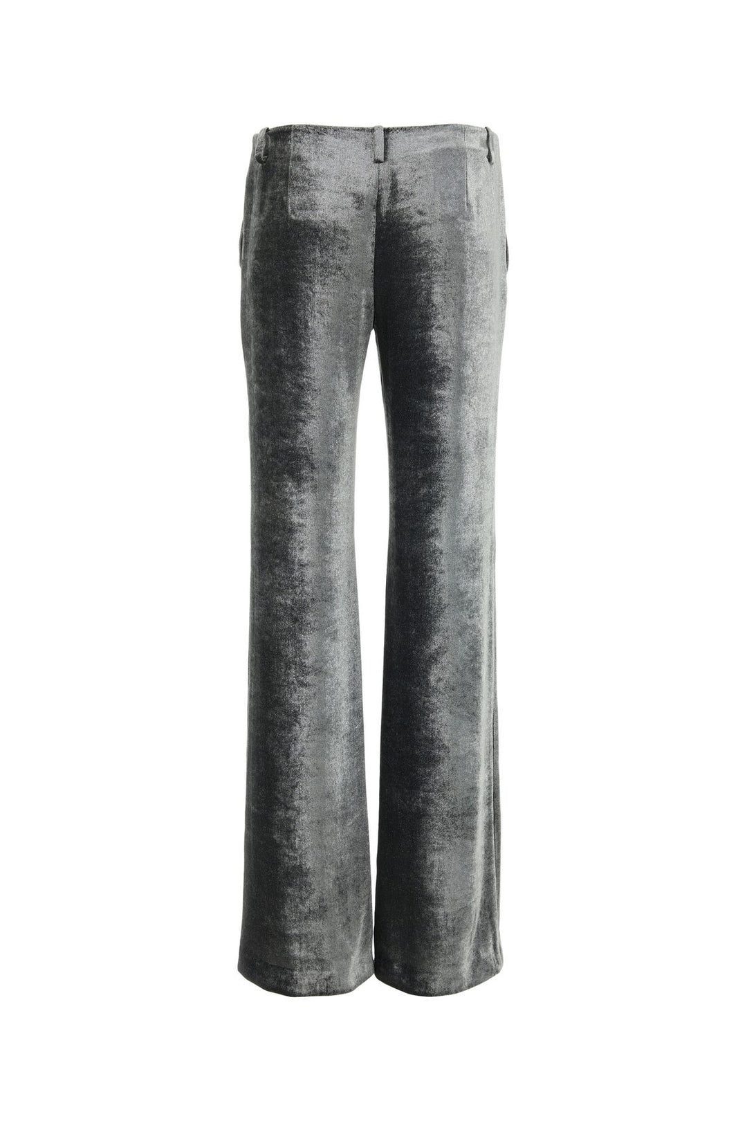 Silver velvet wide-leg pant