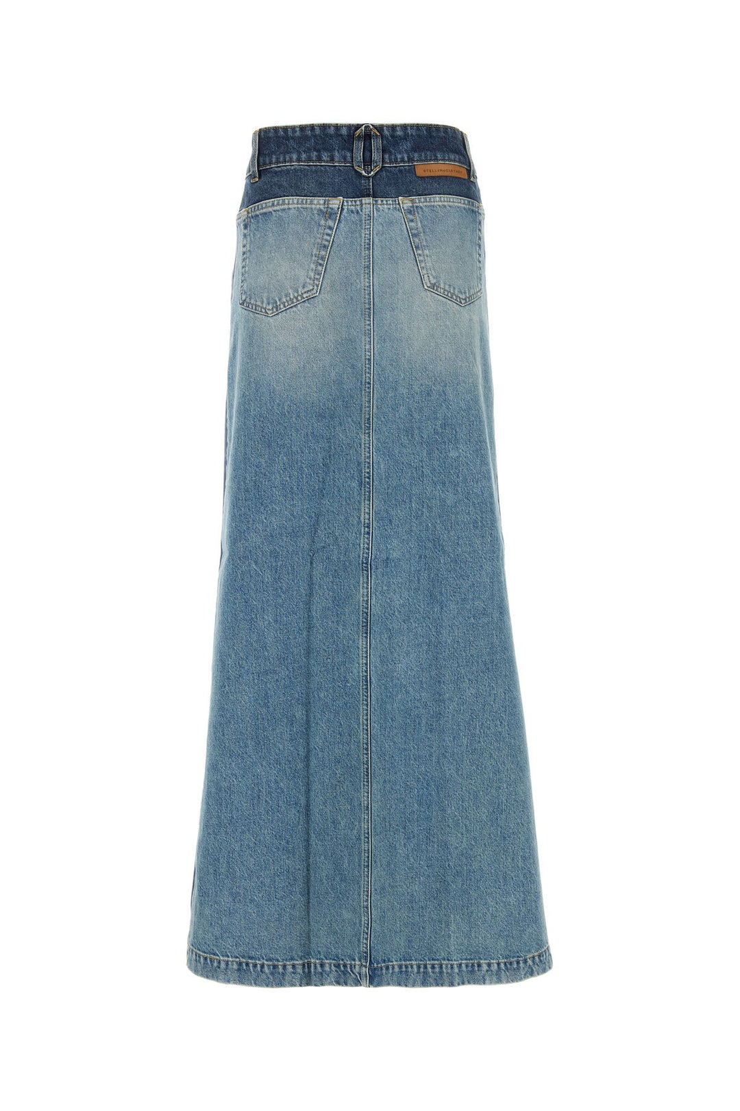 Two-tone denim skirt