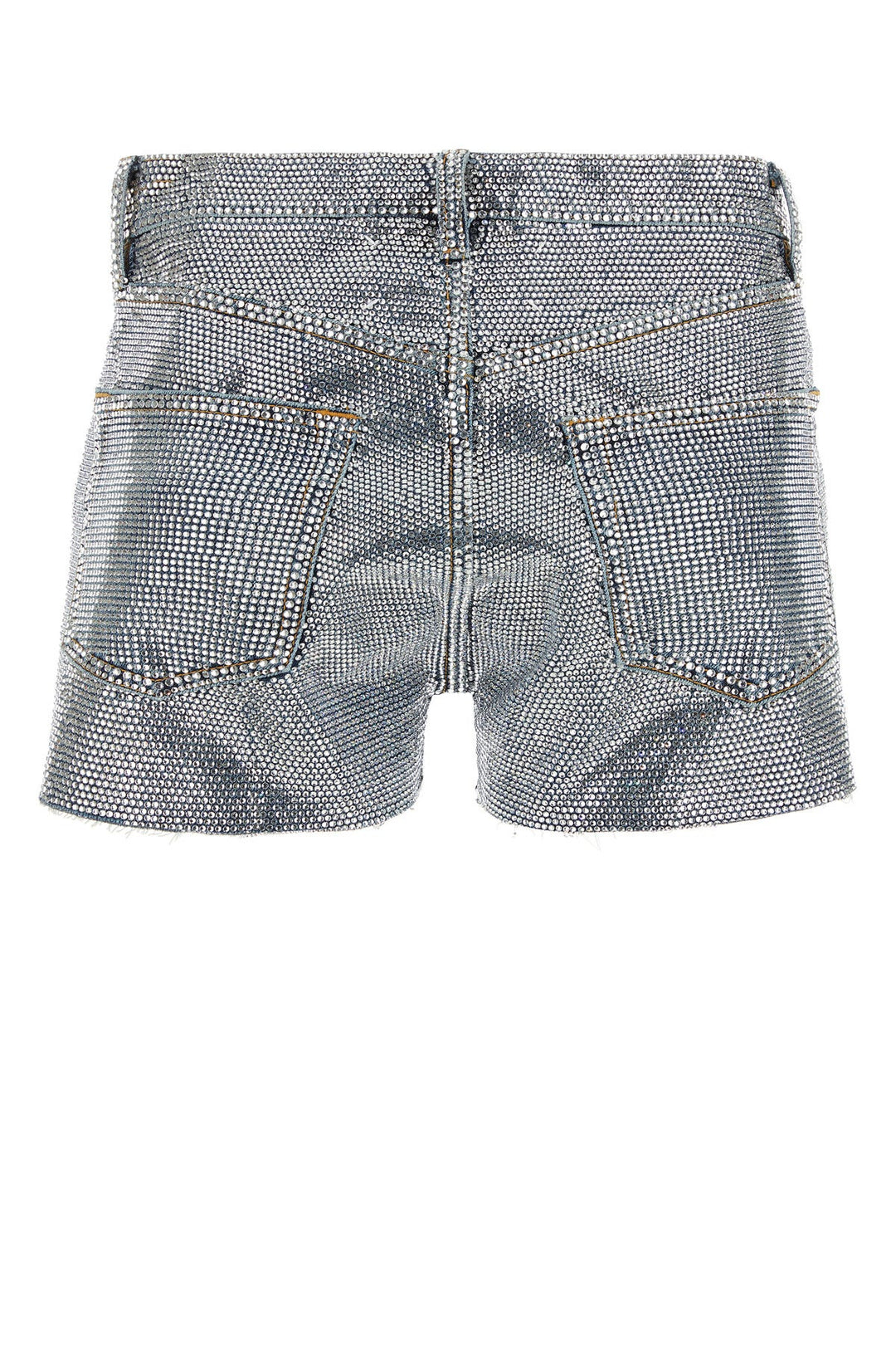 Embellished denim shorts