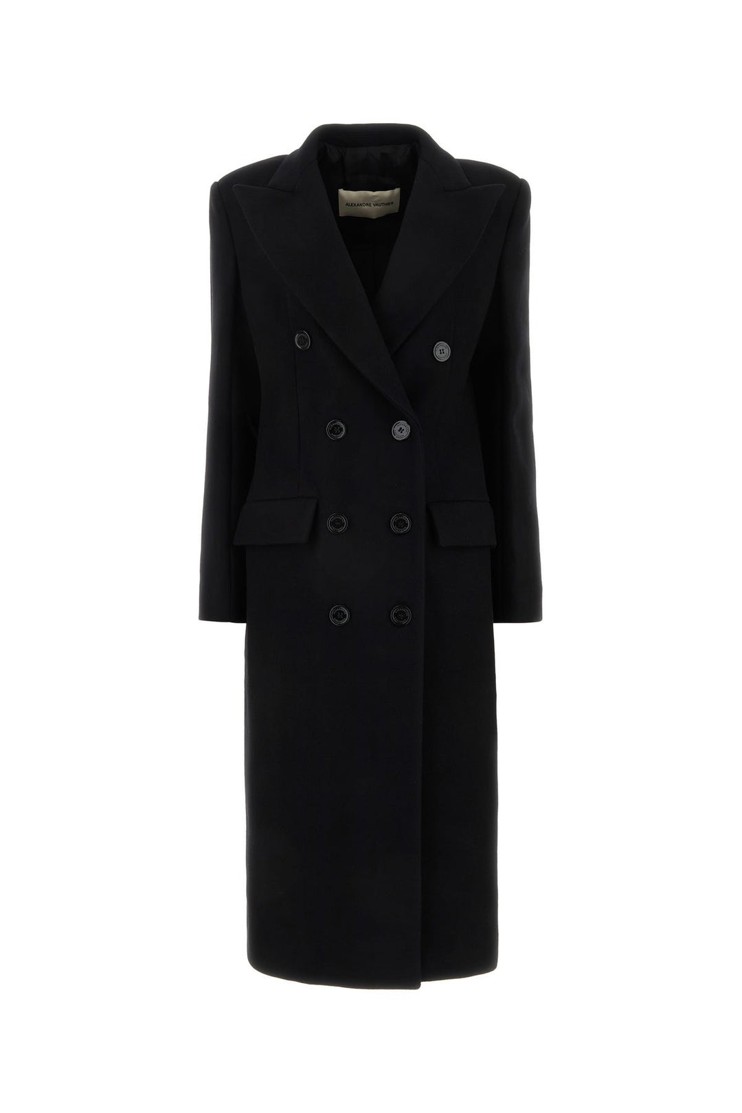 Black wool blend coat