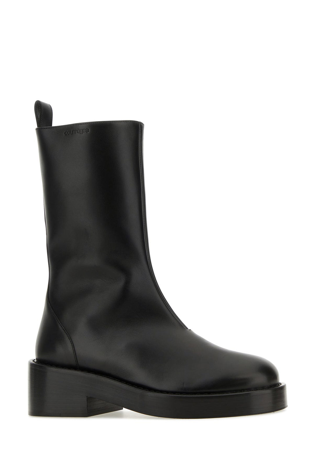 Black leather ankle boots