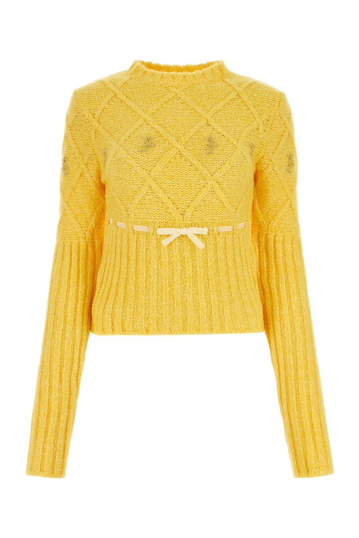 Yellow wool blend sweater