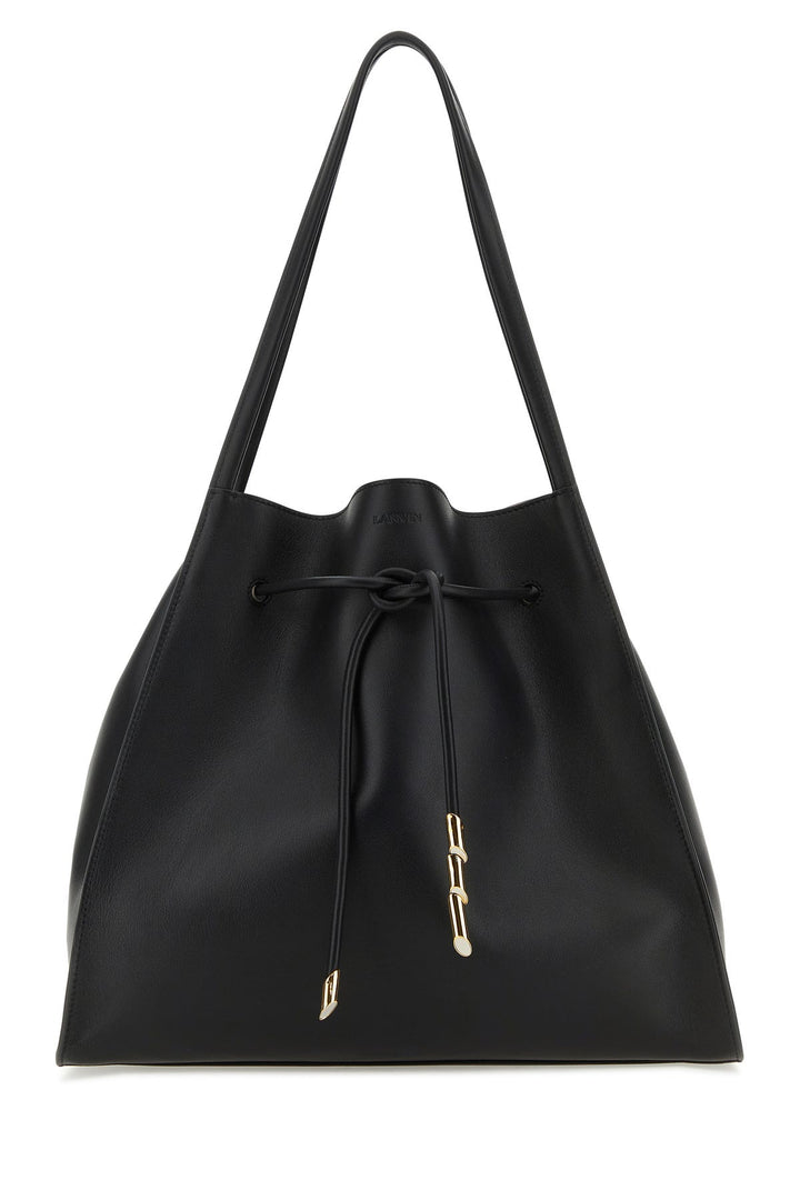 Black leather Sequence shopping bag