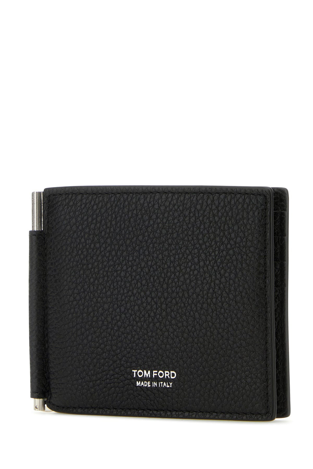 Black leather card holder