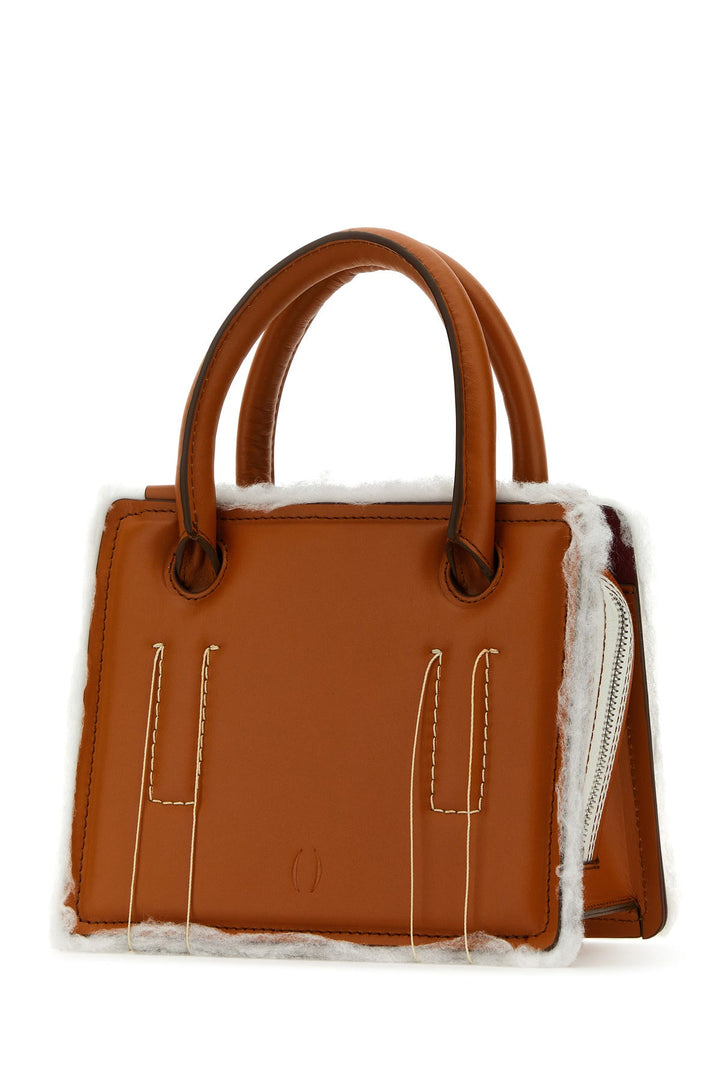 Caramel leather mini Otto handbag