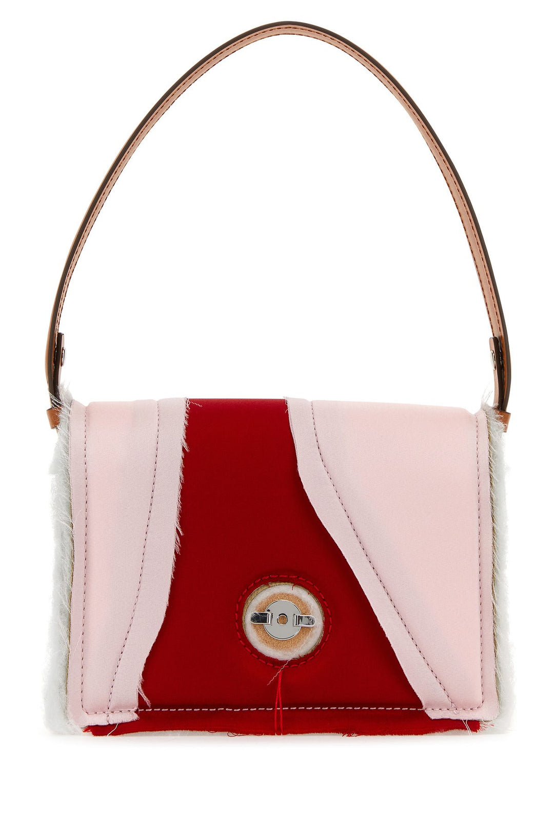 Multicolor satin and leather Mirim handbag