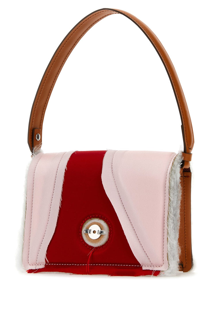 Multicolor satin and leather Mirim handbag