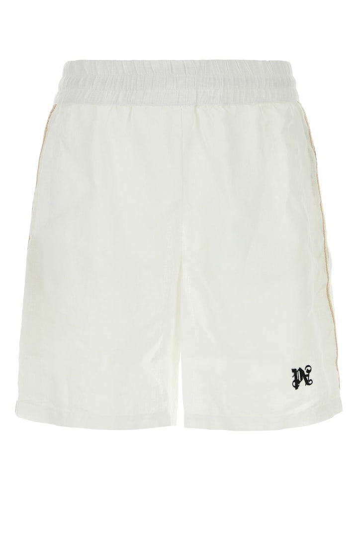 White linen Bermuda shorts