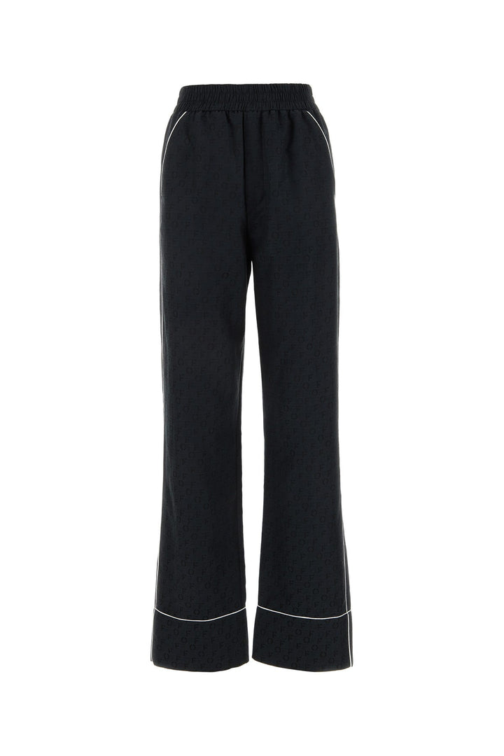 Black silk blend pant