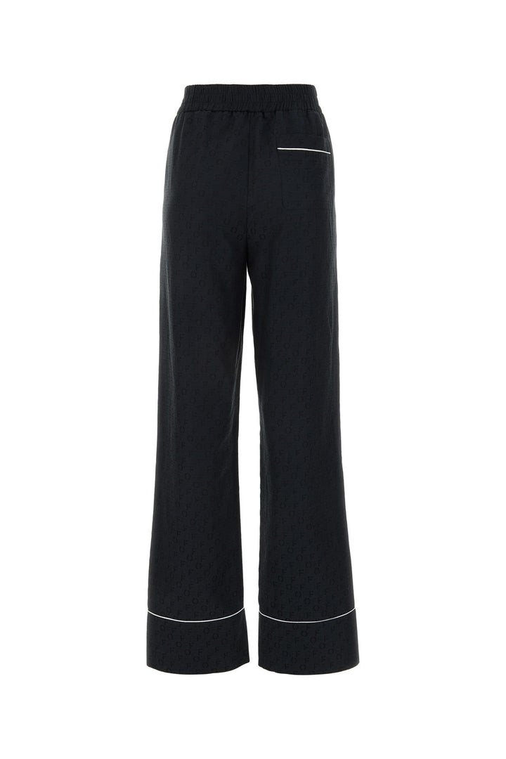 Black silk blend pant