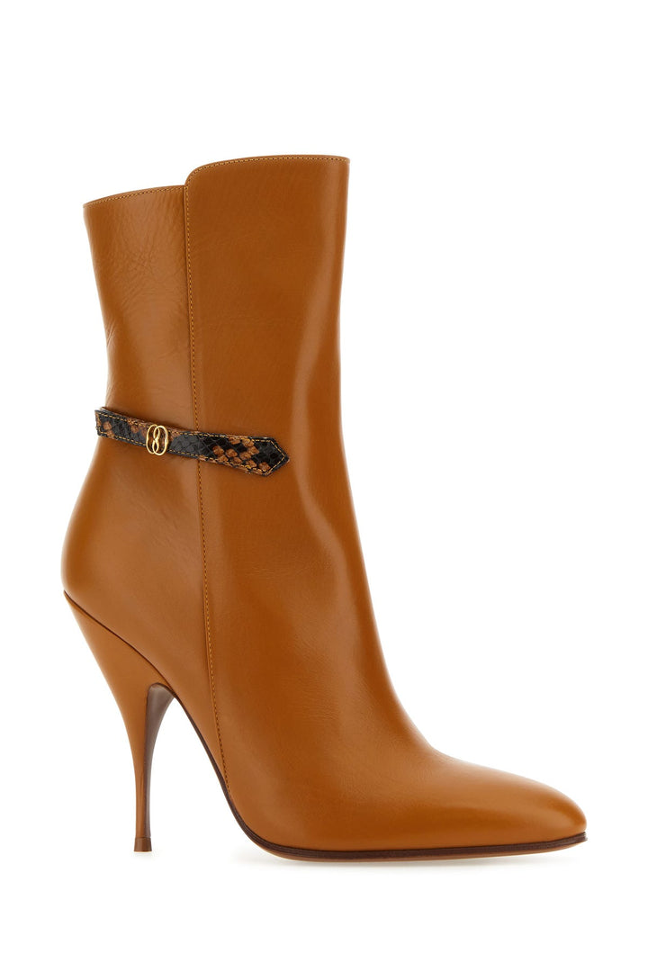 Caramel leather Odeya ankle boots