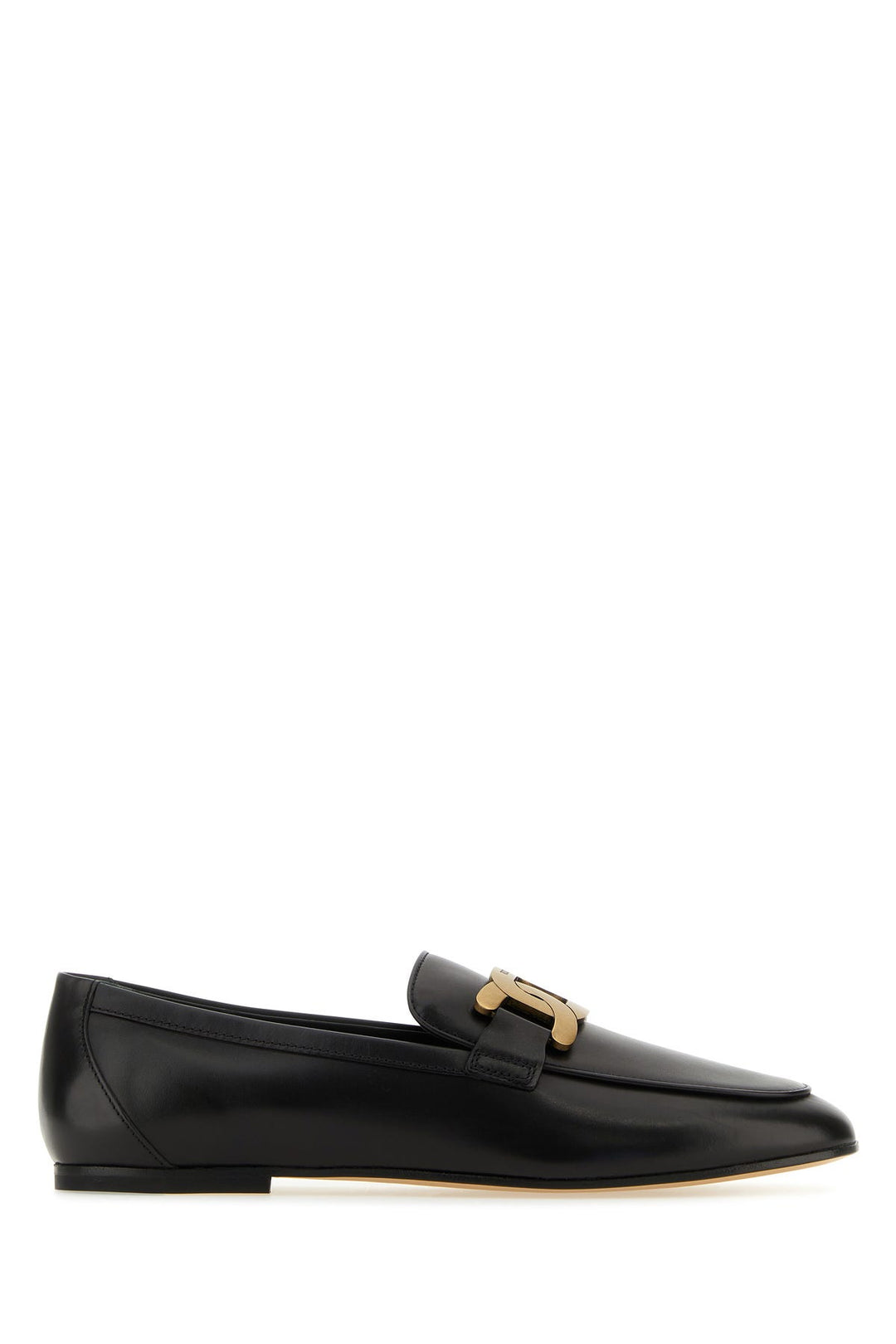 Black leather loafers