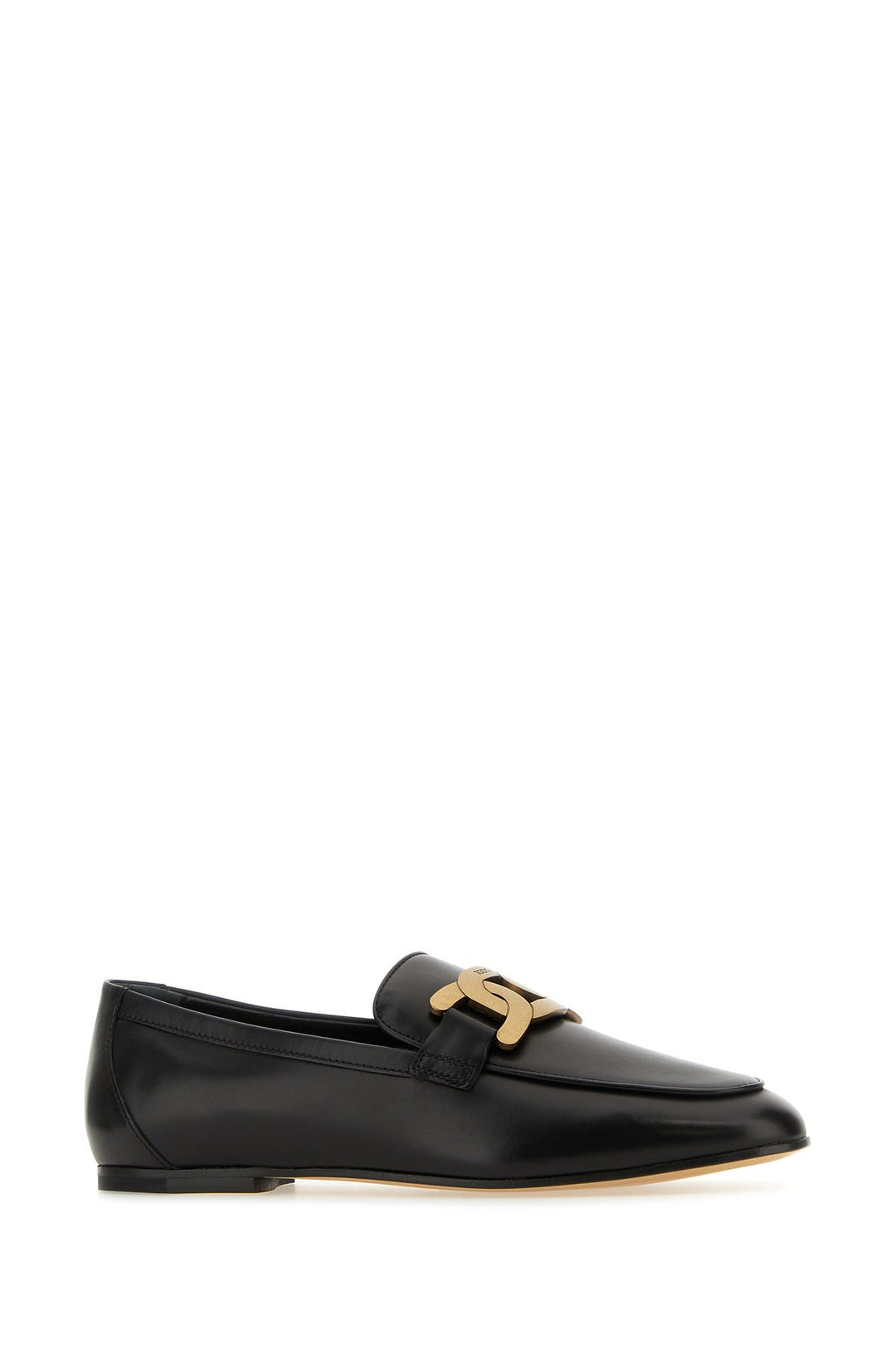 Black leather loafers