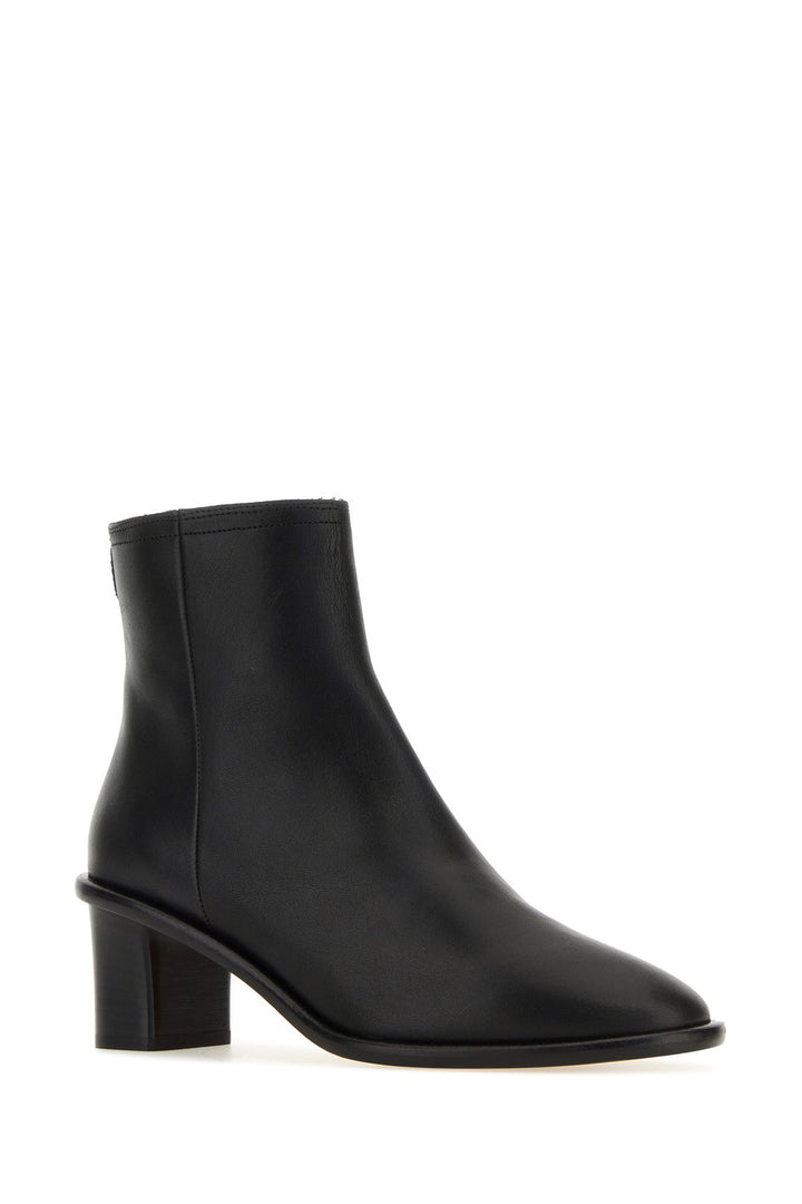 Black leather ankle boots