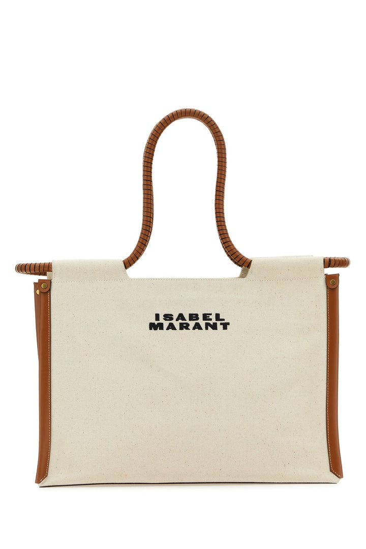 Melange ivory canvas Toledo shopping bag