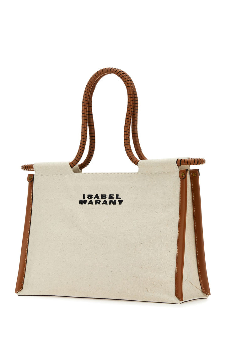 Melange ivory canvas Toledo shopping bag