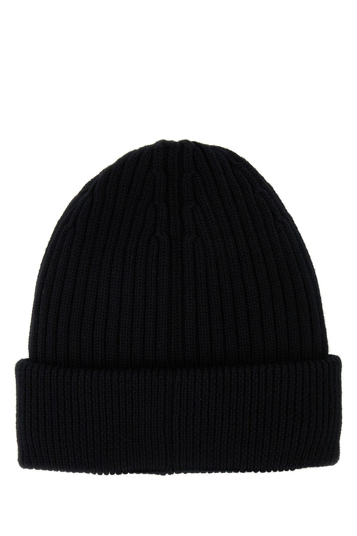 Black wool beanie hat