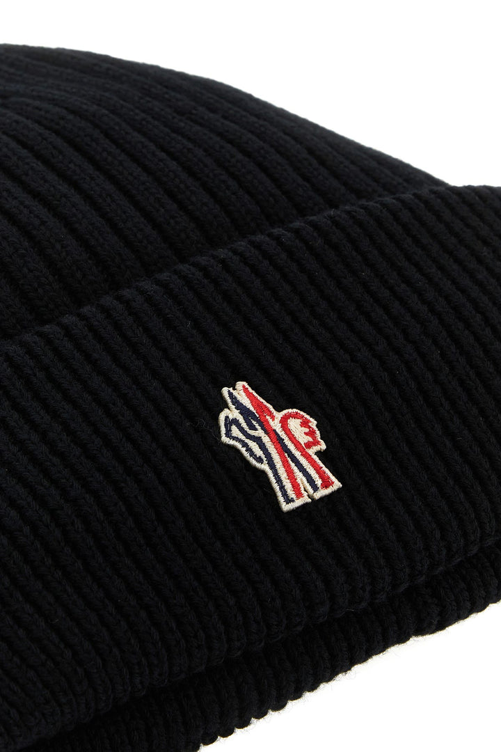 Black wool beanie hat