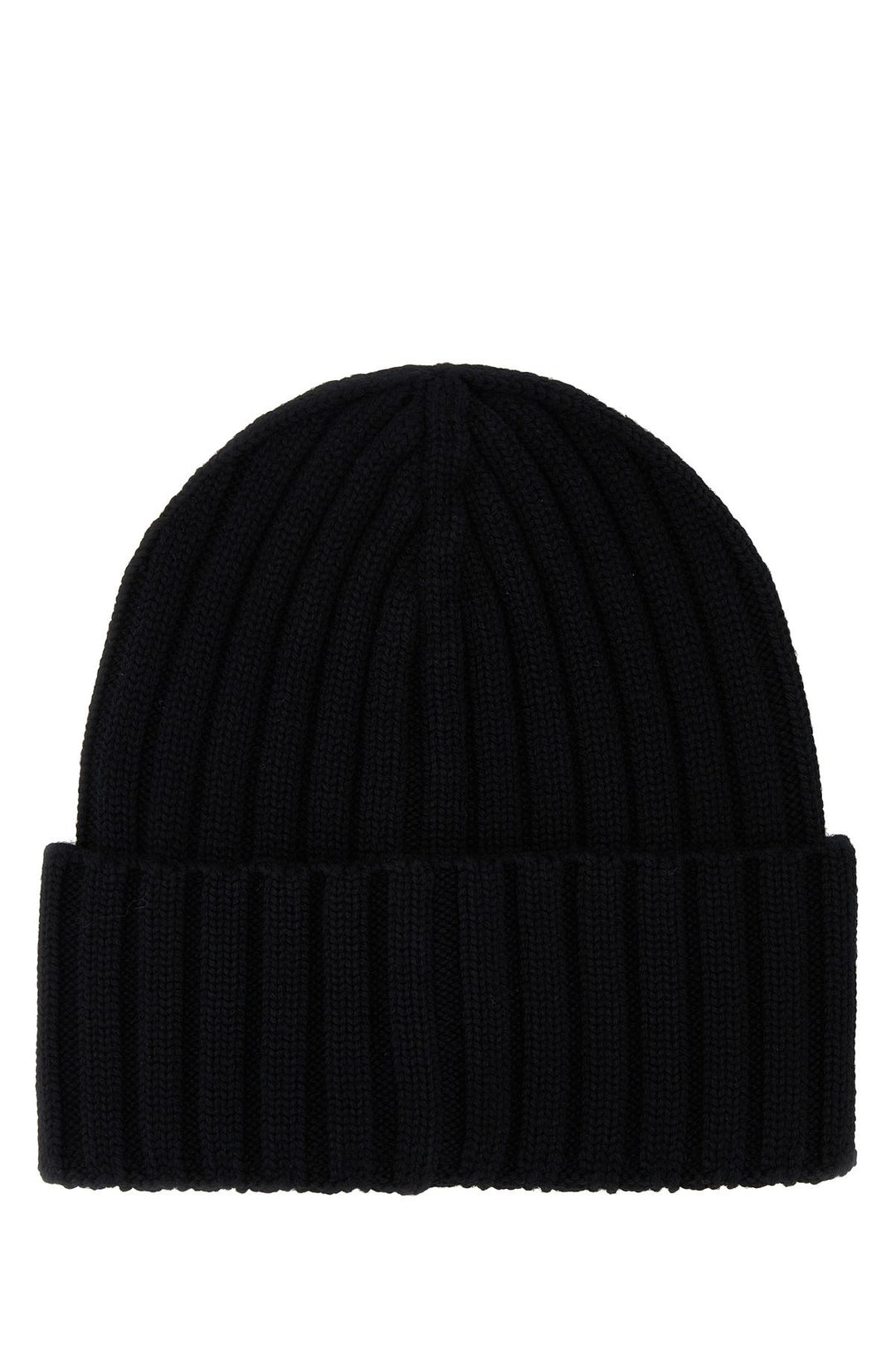 Black wool beanie hat