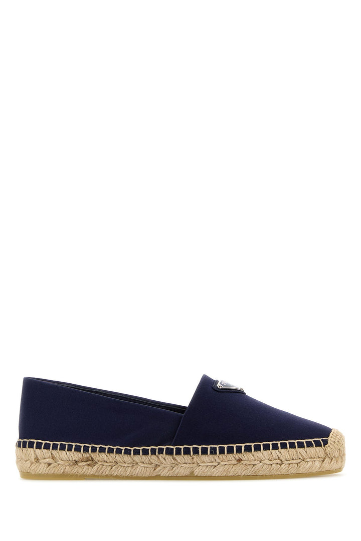 Dark blue satin espadrilles