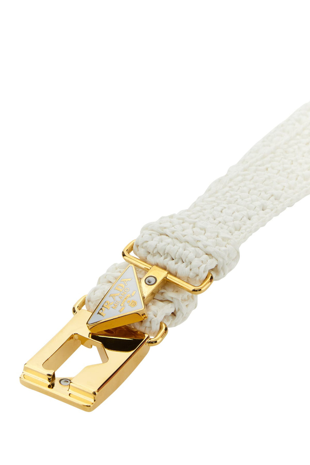 White raffia belt