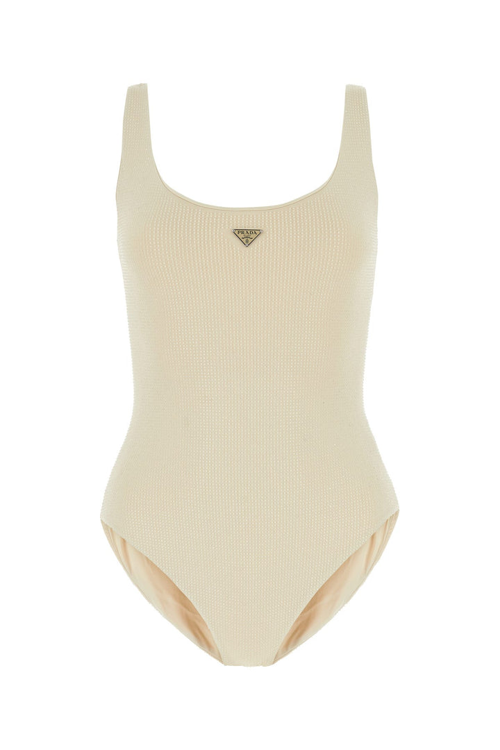 Embellished stretch nylon swimsuit