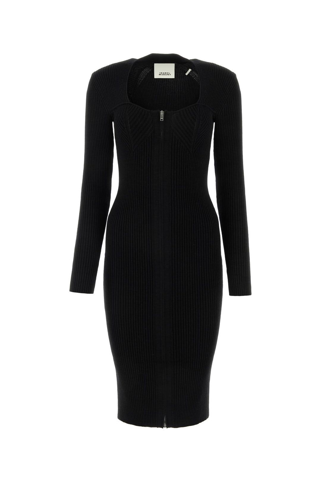 Black stretch wool blend Zael dress