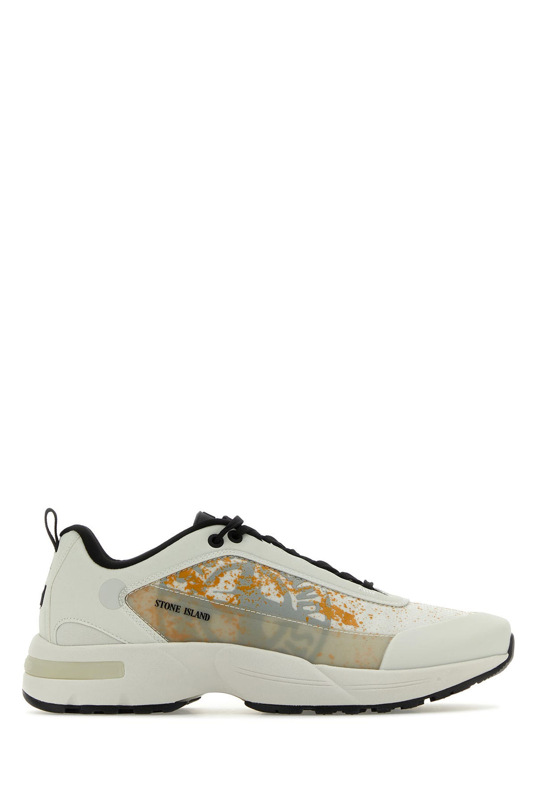 Ivory fabric and rubber sneakers