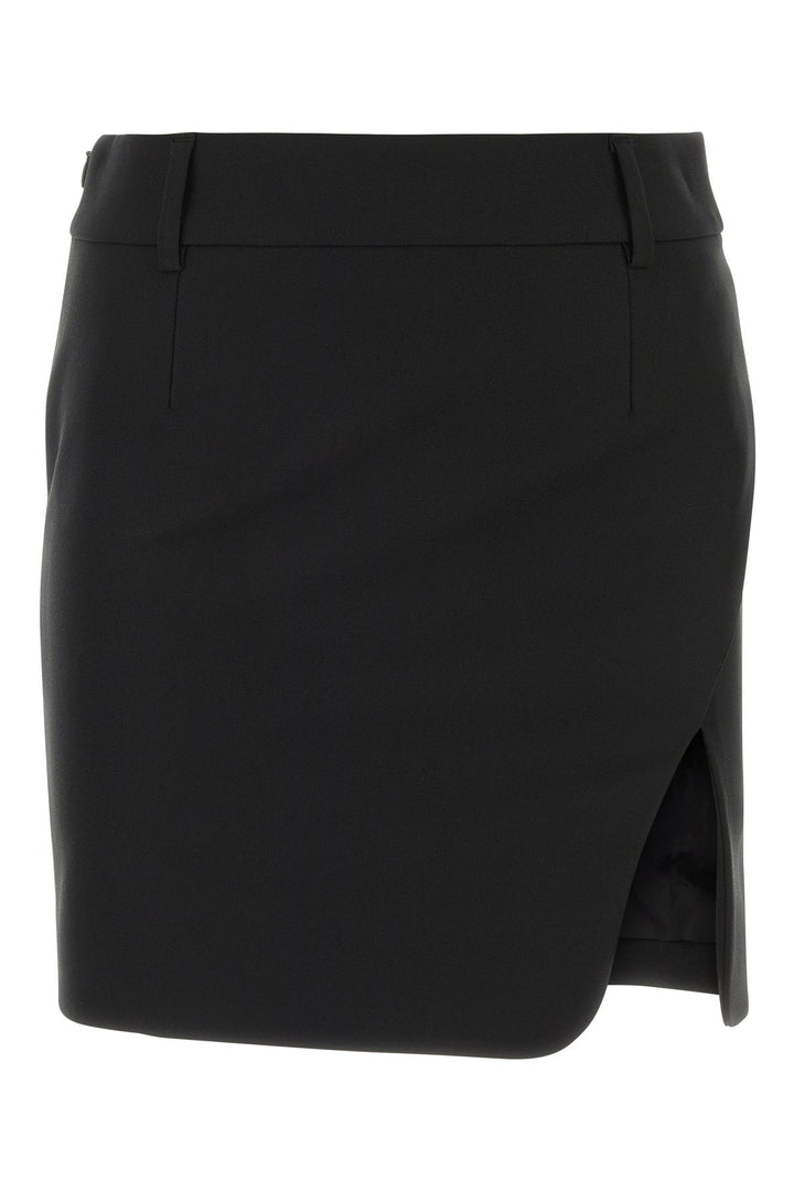 Black drill mini skirt