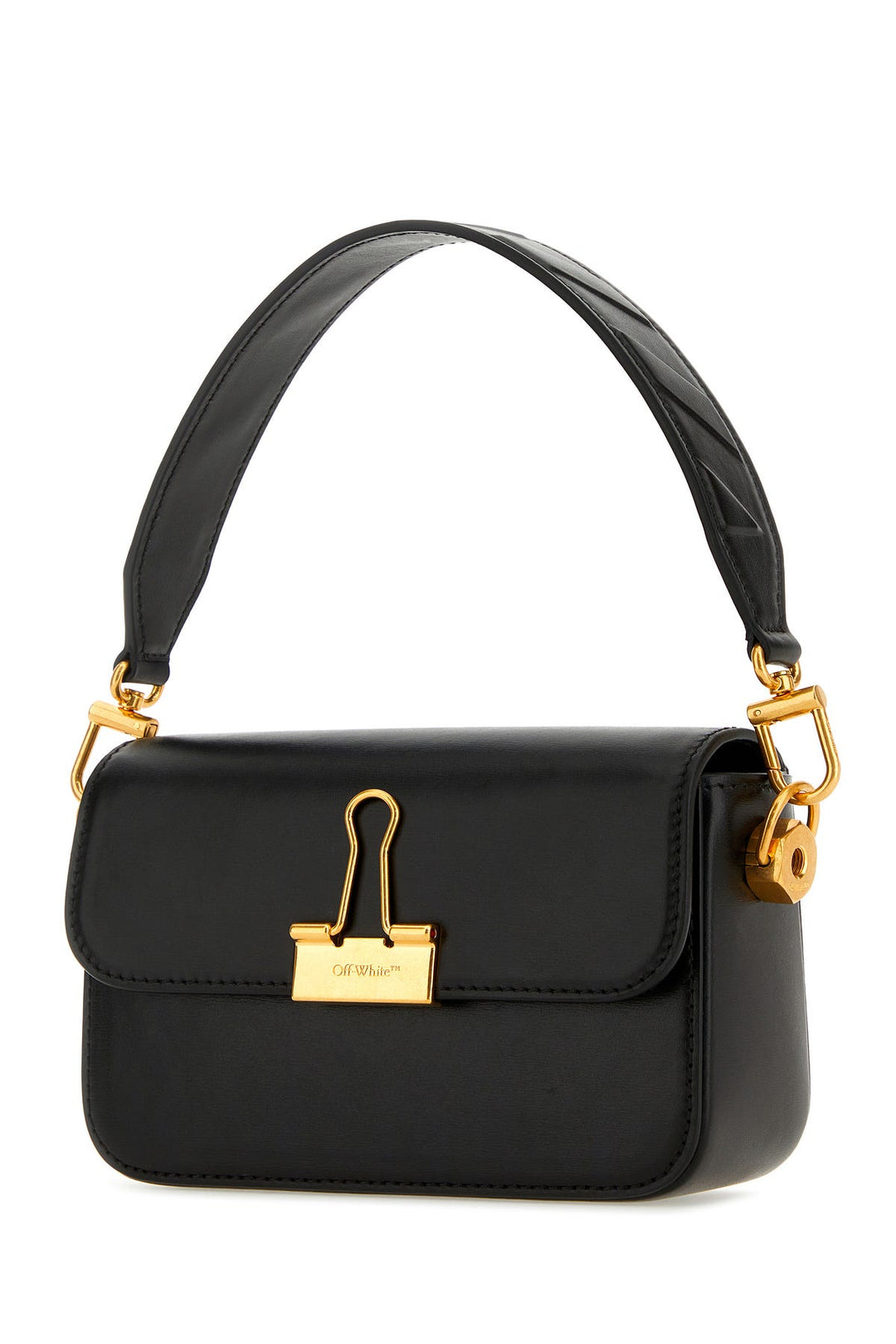 Black leather small Plain Binder handbag