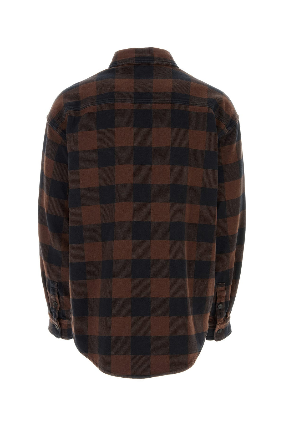 Embroidered flannel oversize shirt