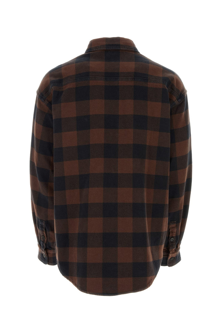 Embroidered flannel oversize shirt