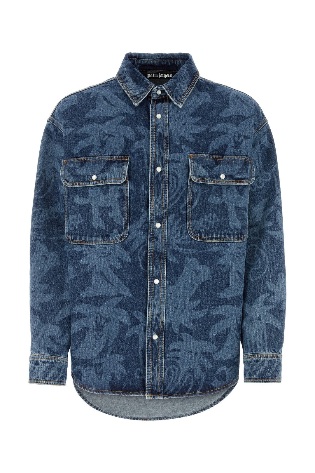 Printed denim oversize shirt