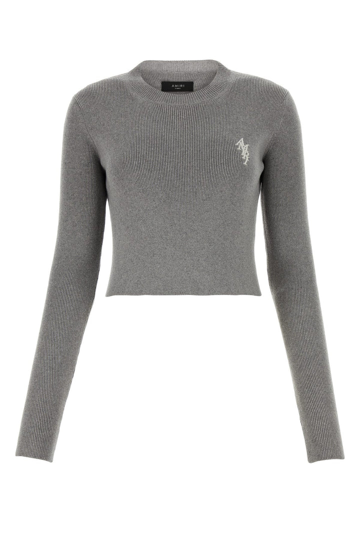 Grey cotton and cashmere sweater