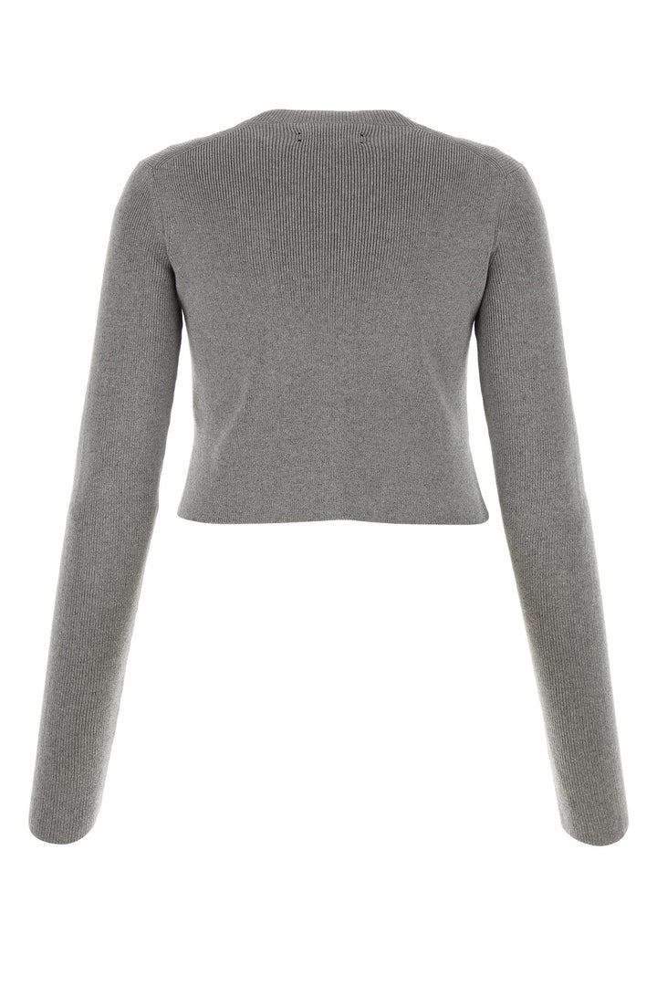 Grey cotton and cashmere sweater