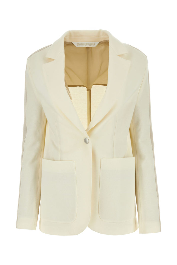 Ivory cotton blend blazer