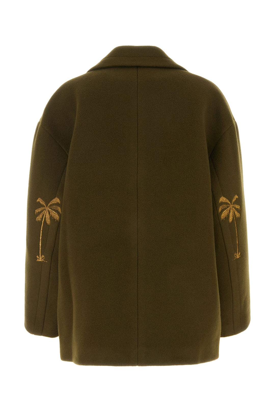 Olive green felt coat